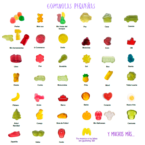 rellenos gominolas pequeñas