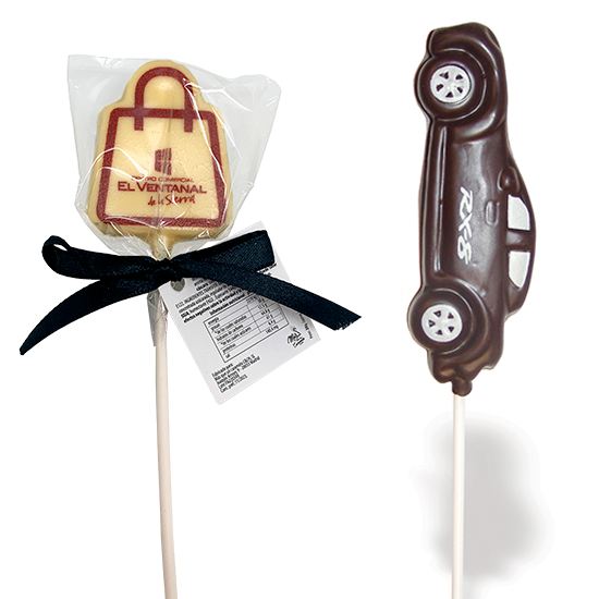 Piruletas chocolate personalizadas